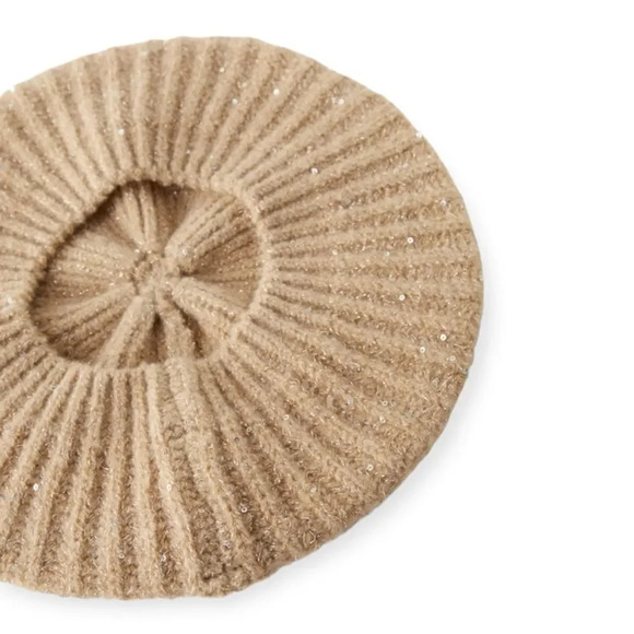 ZARA Kids | Beige | SEQUIN KNIT BERET - Picture 3 of 6